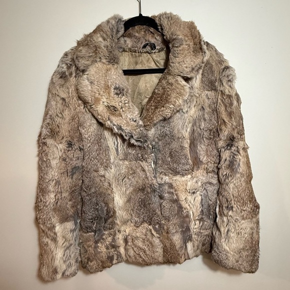 Vintage Rabbit Fur Bomber Jacket size XL - Picture 2 of 13